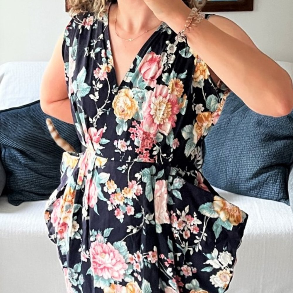 Handmade floral dress with pockets